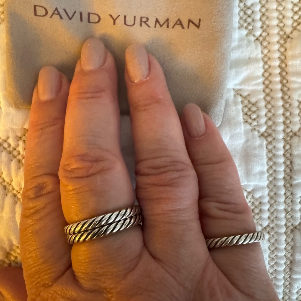 David Yurman Silver Cable Twisted Band Ring size 10